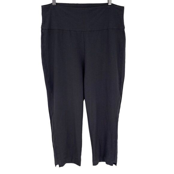 Eileen Fisher Crepe Cropped Pants Casual Stretch Charcoal Gray Women Large - Picture 1 of 3